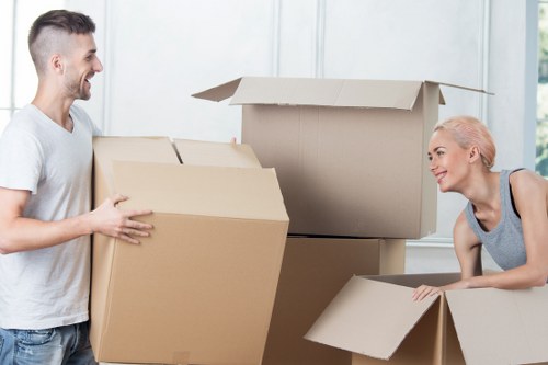Boxes and household items prepared for a smooth move in Holland Park