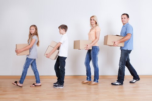 Packing and loading belongings for a move in West London